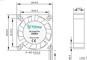 2006 fan dimension drawing
