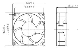 8025E Dimension Drawing
